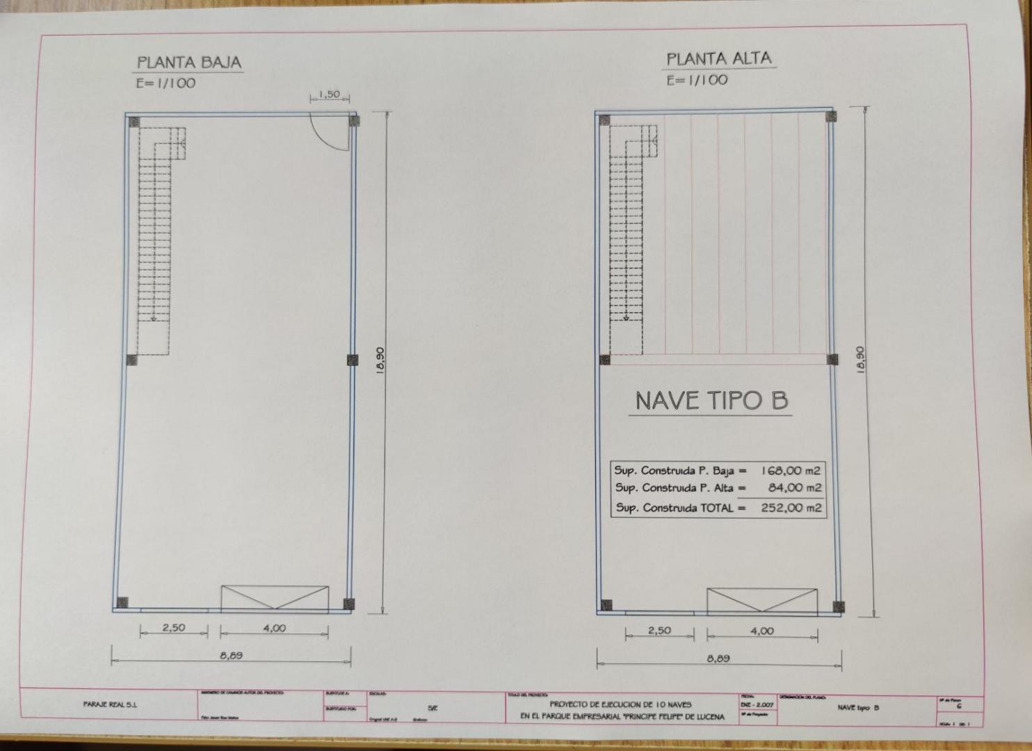 Nave en Polígono Industrial Príncipe Felipe con una superficie de 252 m2., de los cuales 168 m2. se encuentran en planta